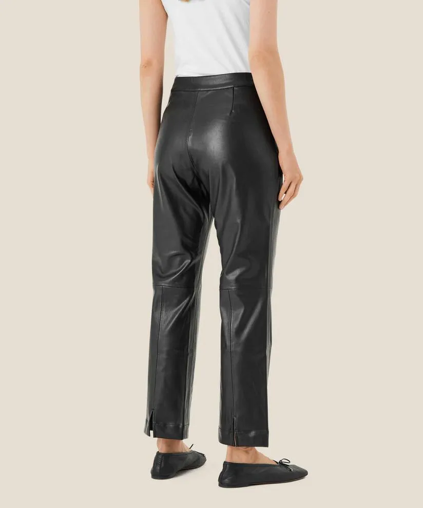 1007831  Ma Panadi Faux Leather Trousers - Black