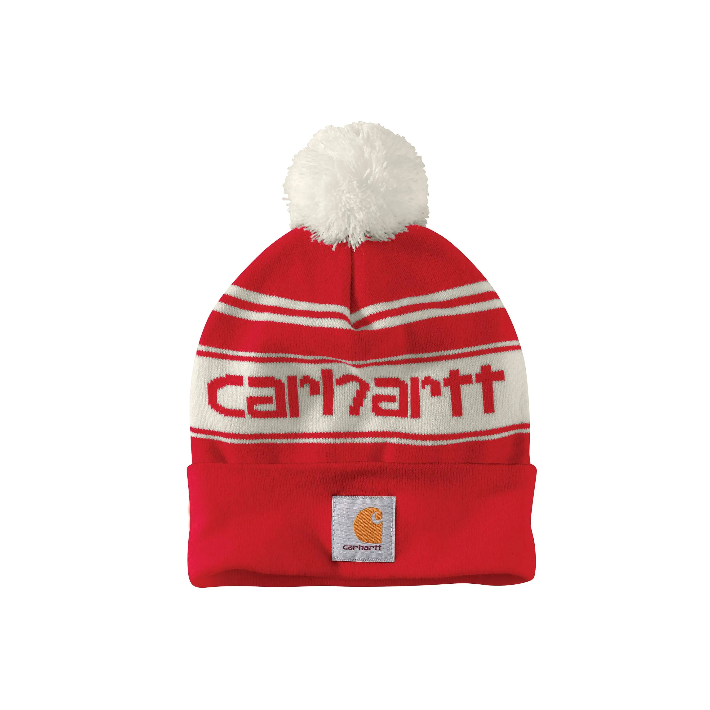 105168 - KNIT POM-POM CUFFED LOGO BEANIE