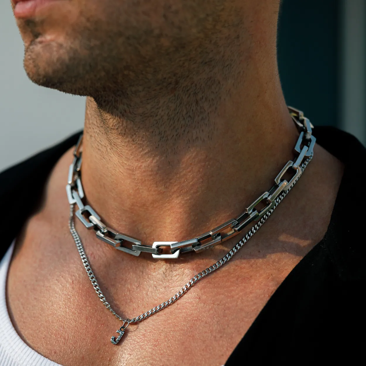 10MM Chunky Choker Chain - Silver