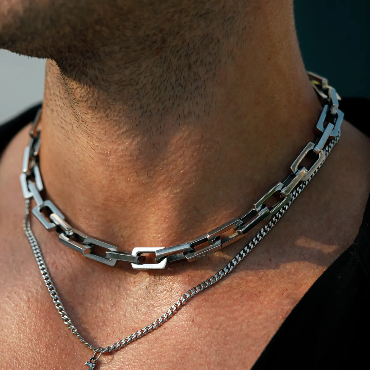 10MM Chunky Choker Chain - Silver