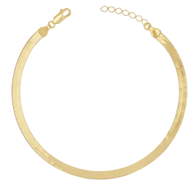 14K Gold Grand Herringbone Anklet 5mm