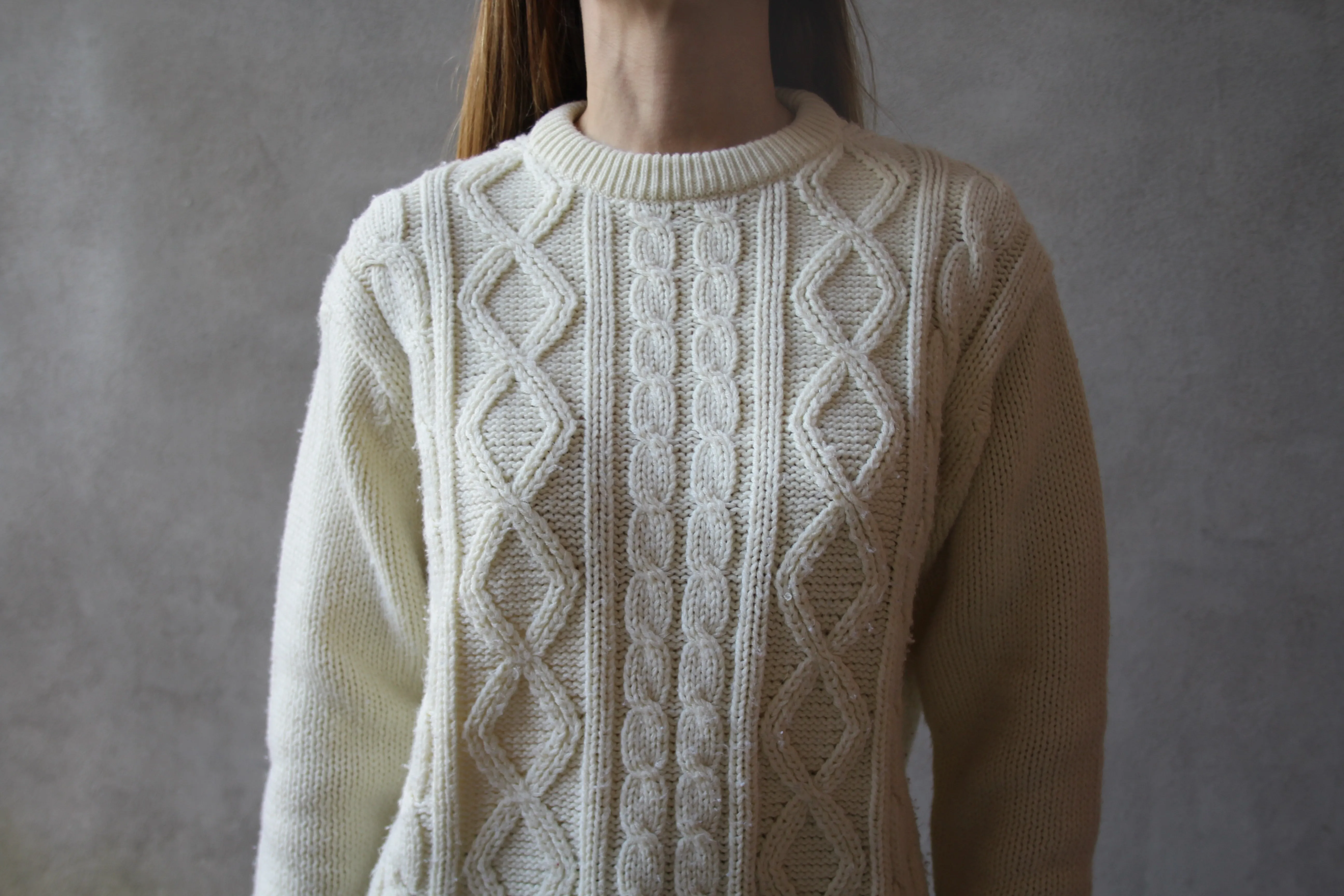 80s Sears Cable Knit Sweater S/M