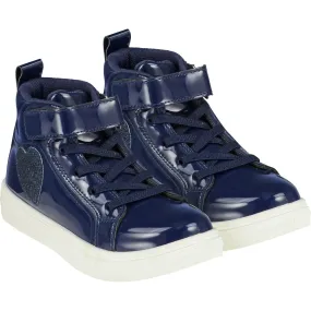 A DEE - Sweetheart Glitter High Top Trainers - Blue Navy