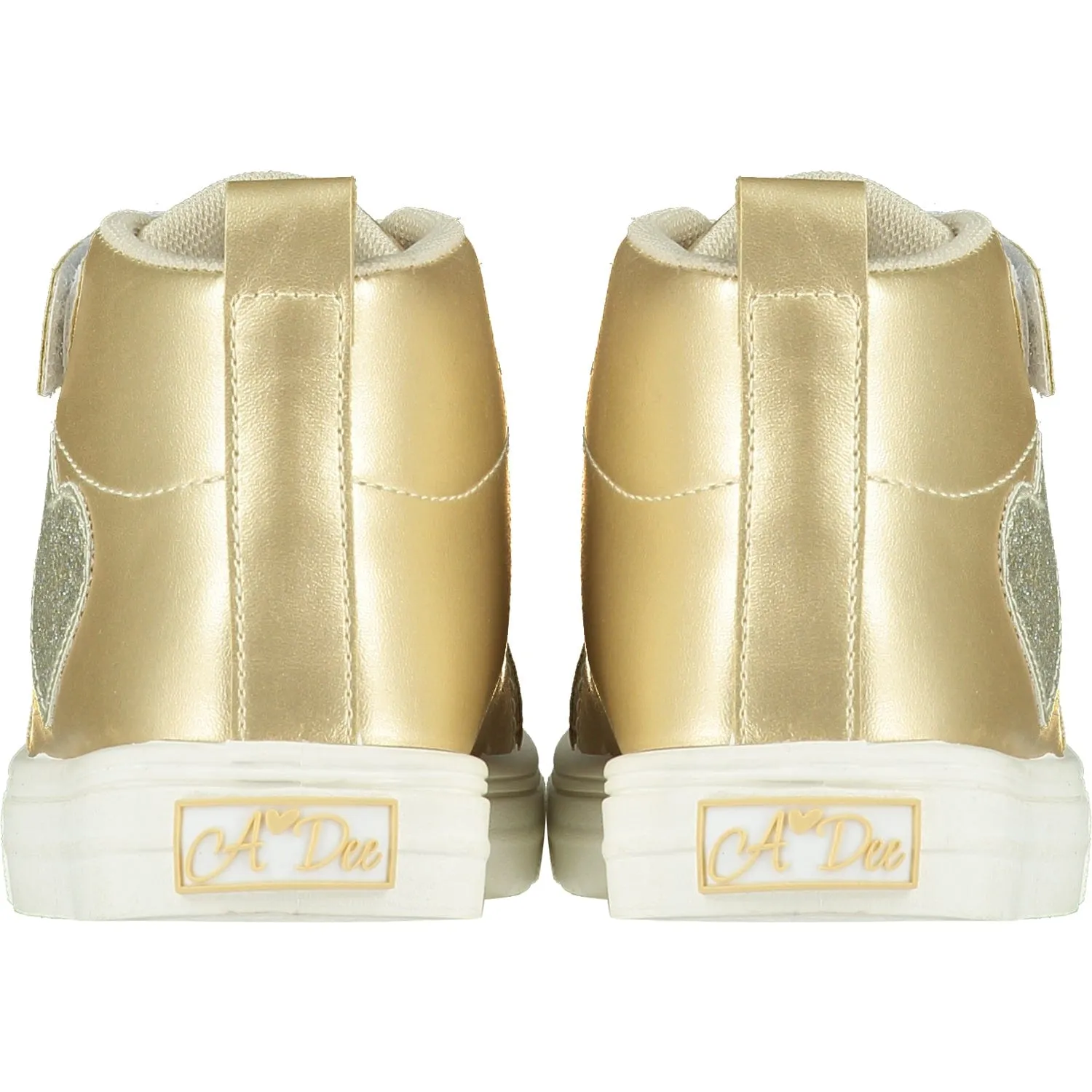 A DEE - Sweetheart Glitter High Top Trainers - Light Gold