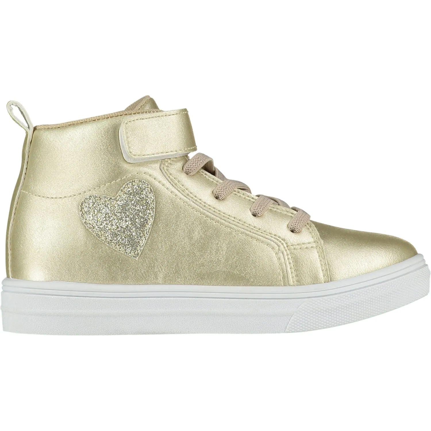 A DEE - Sweetheart Glitter High Top Trainers - Light Gold