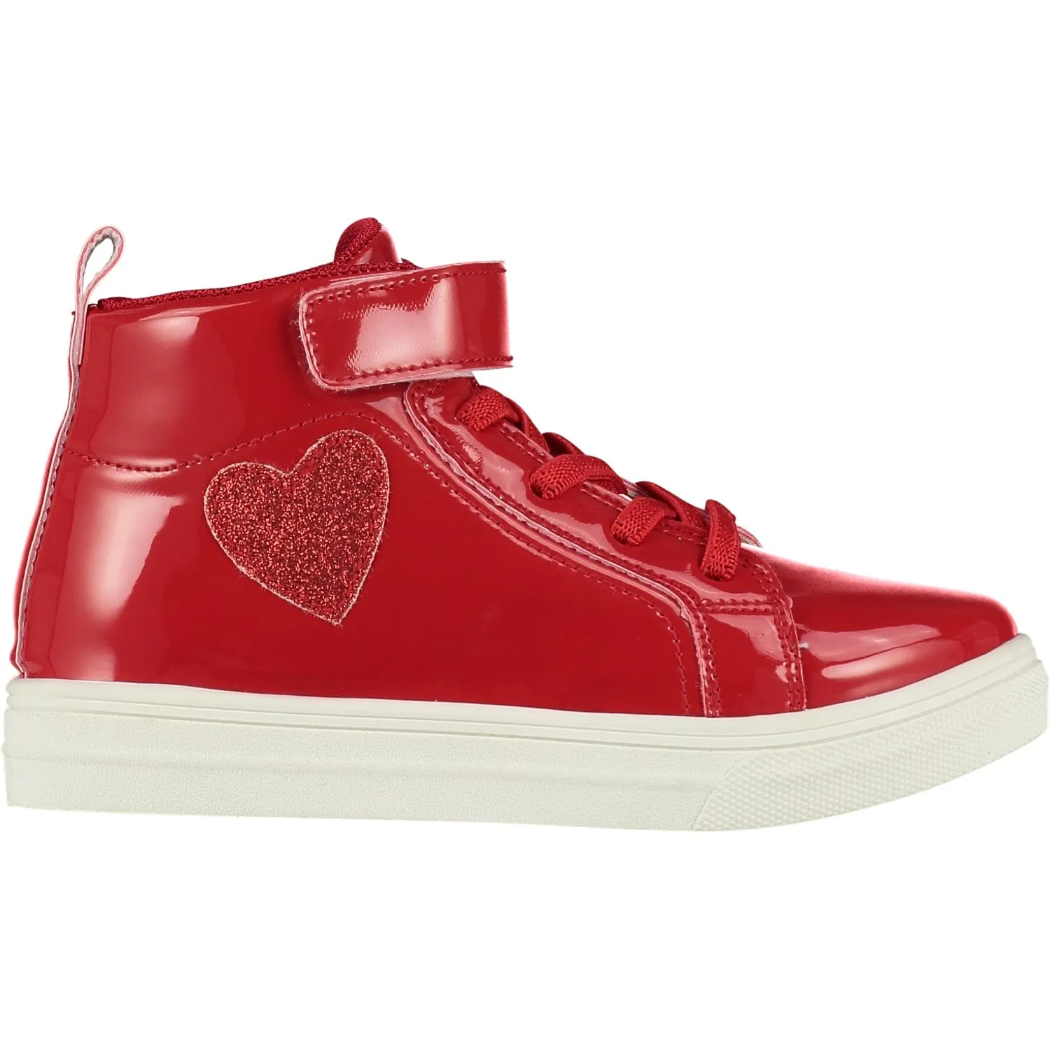 A DEE - Sweetheart Glitter High Top Trainers - Red