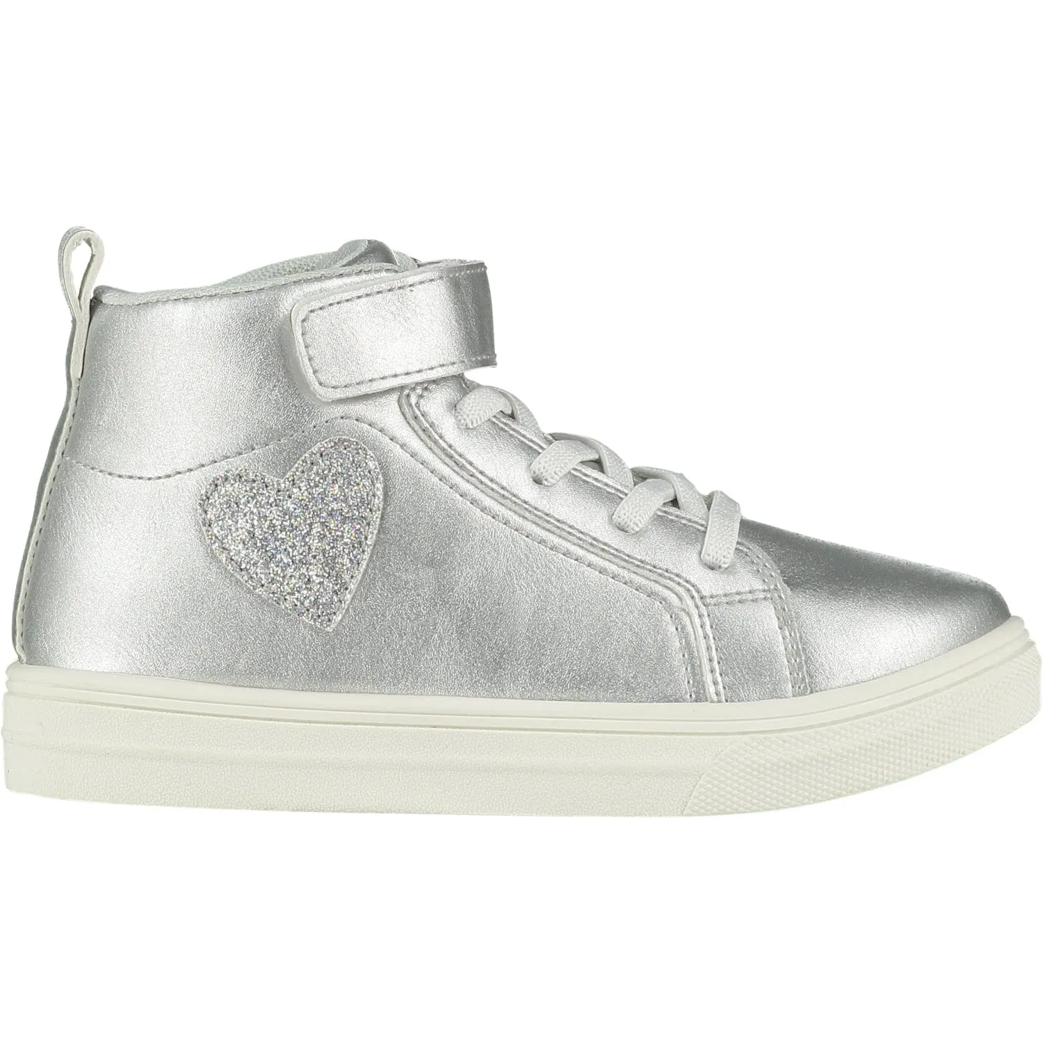 A DEE - Sweetheart Glitter High Top Trainers - Silver