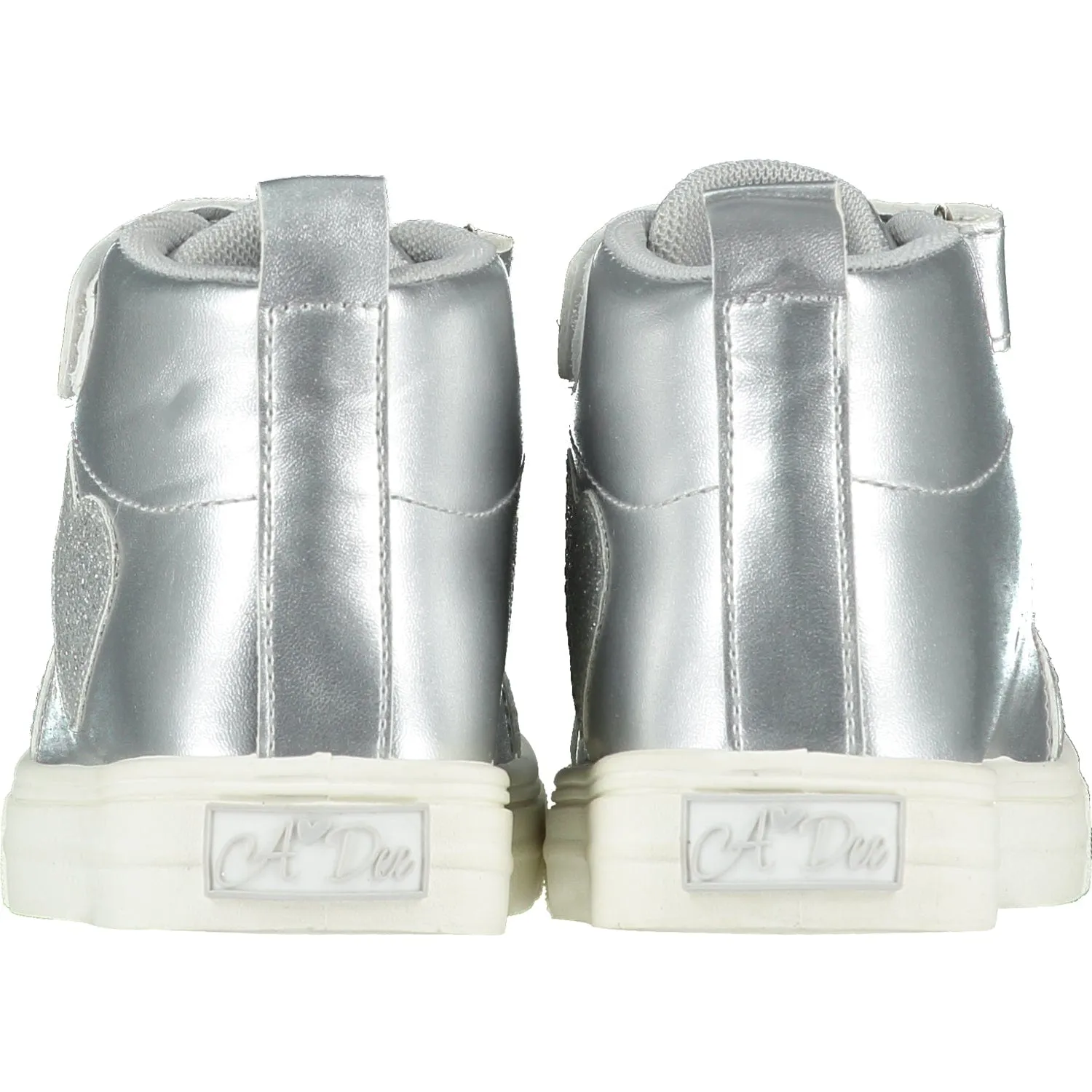 A DEE - Sweetheart Glitter High Top Trainers - Silver