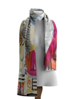 ABSTRACT AUTUMN PRINT SCARF