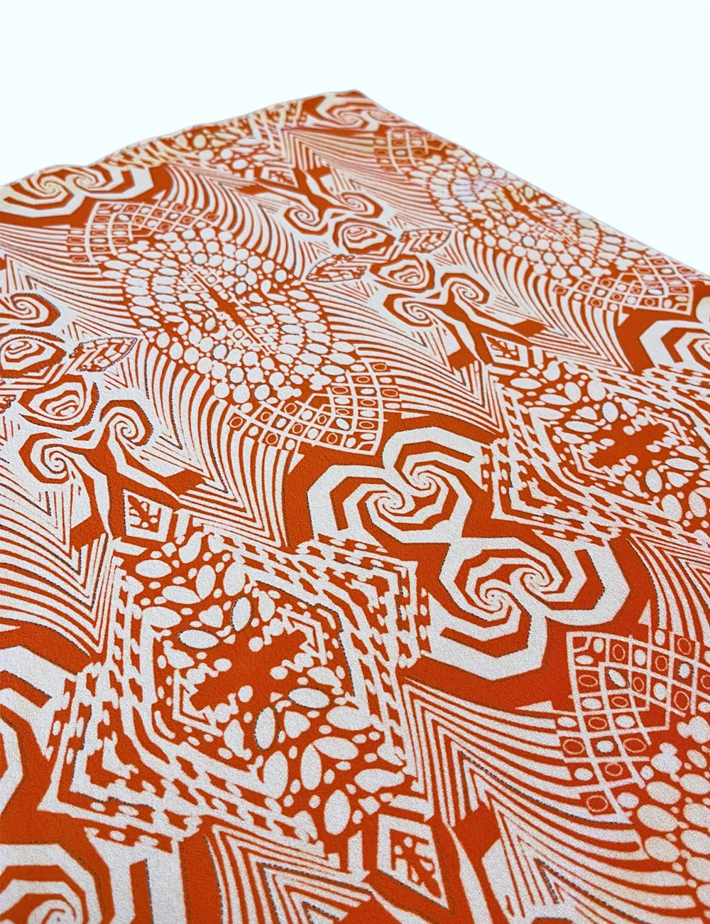 Abstract Orange Geometric Print Square Hair & Neck Scarf - 23x23"