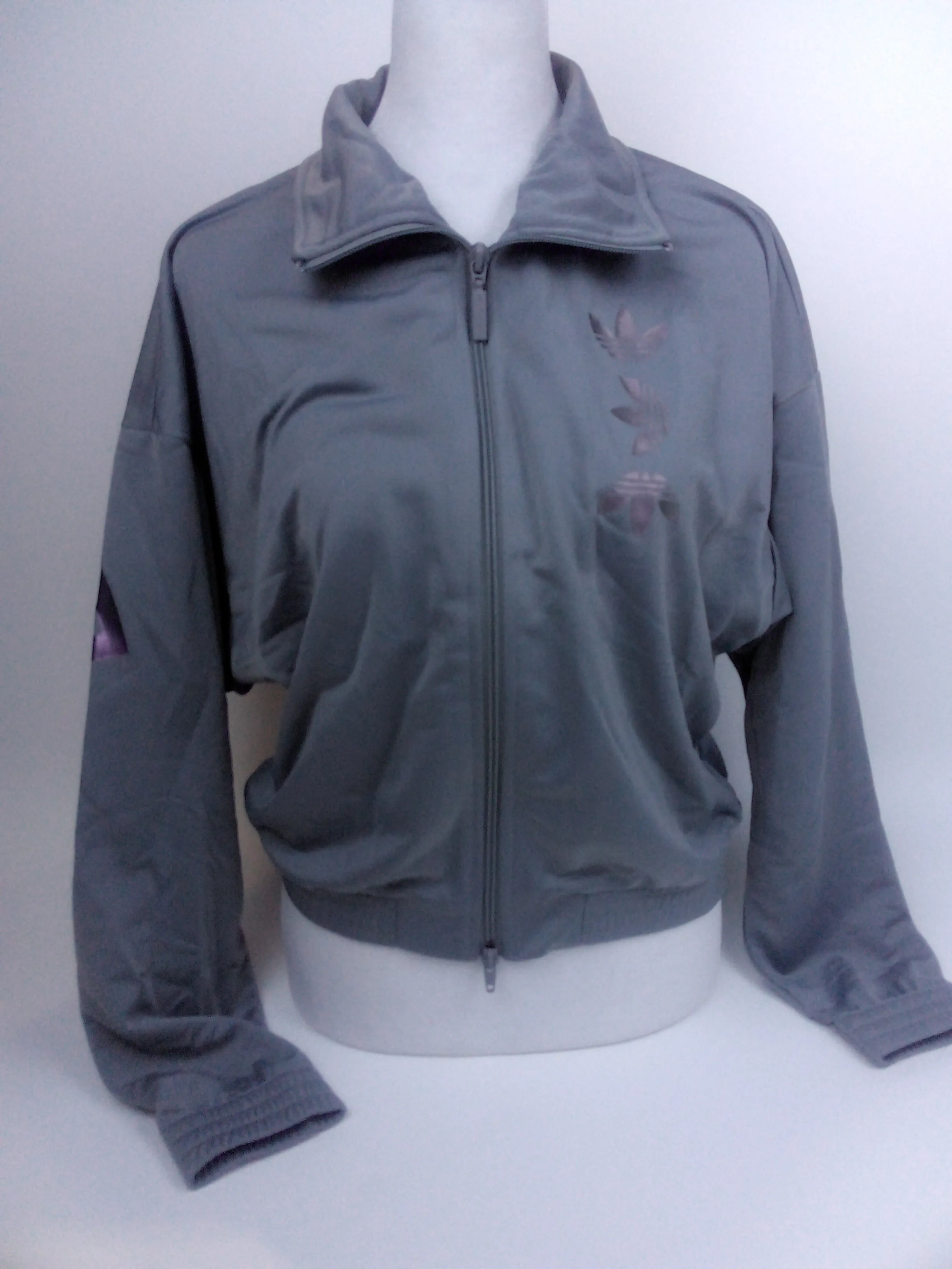 adidas Originals Women's Large Logo Track Top Solid Gray Jackets