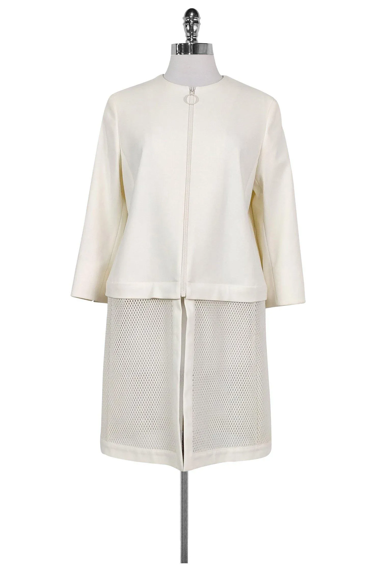 Akris Punto - Modern Cream & Mesh Jacket Sz 10