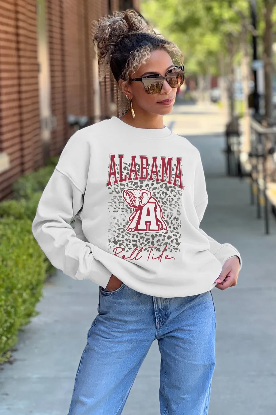 ALABAMA CRIMSON TIDE WILD GAME PREMIUM FLEECE DROP SHOULDER CREWNECK PULLOVER