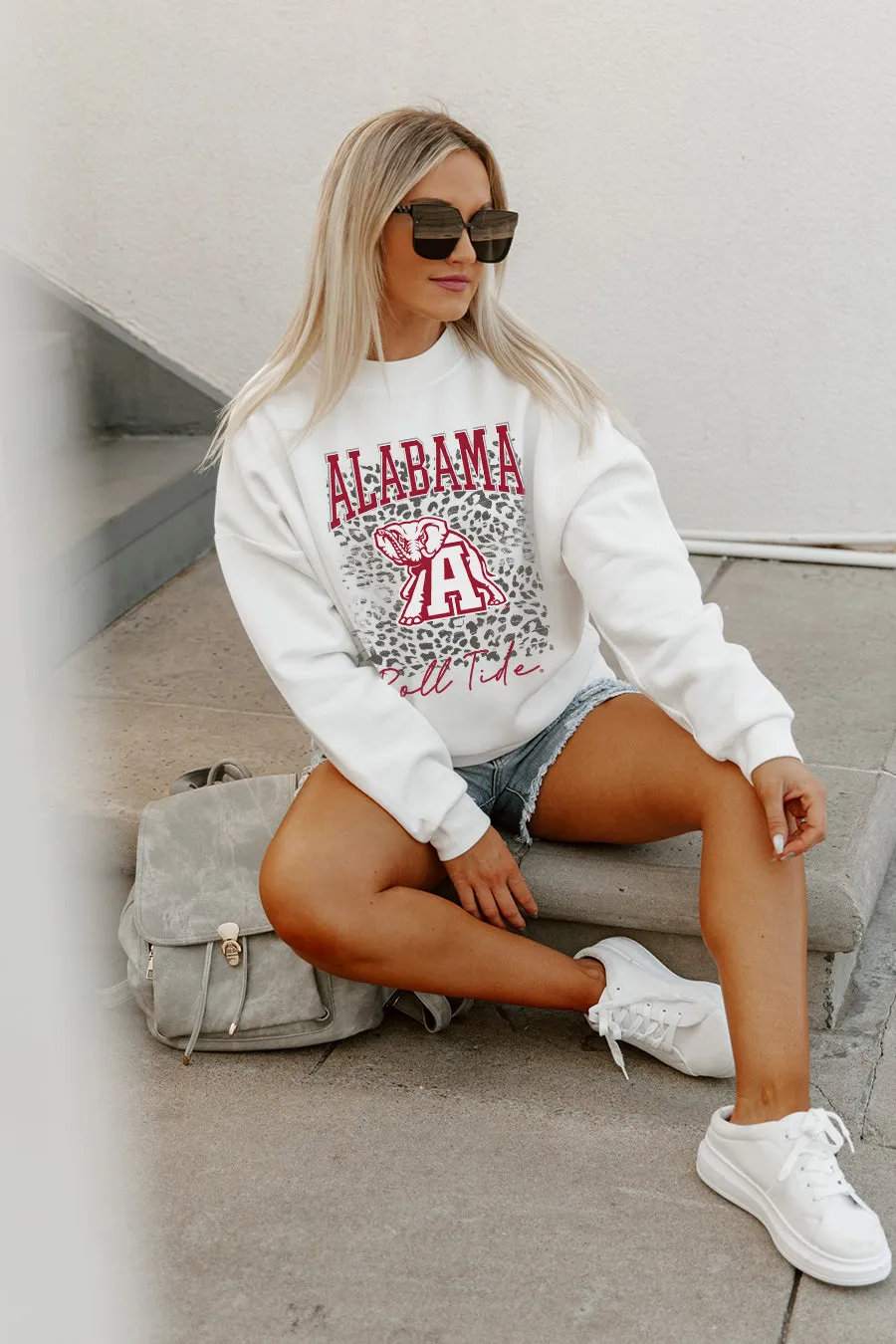 ALABAMA CRIMSON TIDE WILD GAME PREMIUM FLEECE DROP SHOULDER CREWNECK PULLOVER