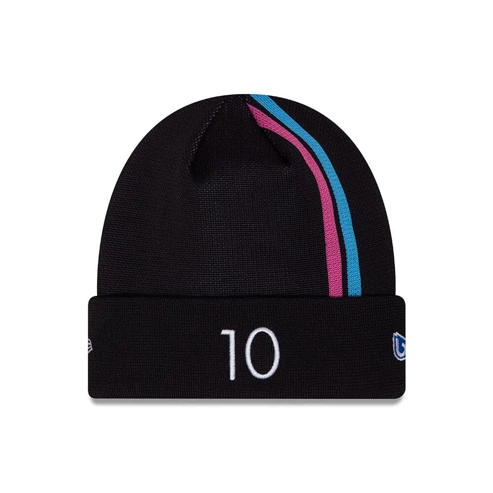 Alpine Racing F1 New Era Driver Stripe Knit Cuff Black Beanie - Pierre Gasly/Esteban Ocon