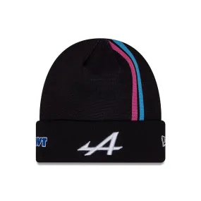 Alpine Racing F1 New Era Driver Stripe Knit Cuff Black Beanie - Pierre Gasly/Esteban Ocon