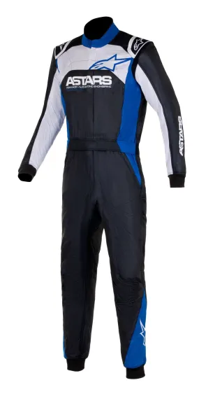 ALPINESTARS 3352523_1972_44 ATOM GRAPHIC 4 Racing suit, FIA 8856-2018, black/silver/blue, Size 44