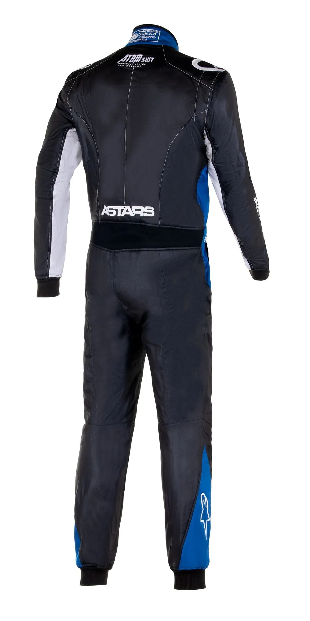 ALPINESTARS 3352523_1972_46 ATOM GRAPHIC 4 Racing suit, FIA 8856-2018, black/silver/blue, Size 46