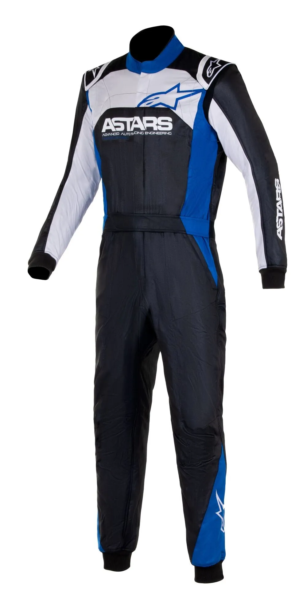 ALPINESTARS 3352523_1972_46 ATOM GRAPHIC 4 Racing suit, FIA 8856-2018, black/silver/blue, Size 46