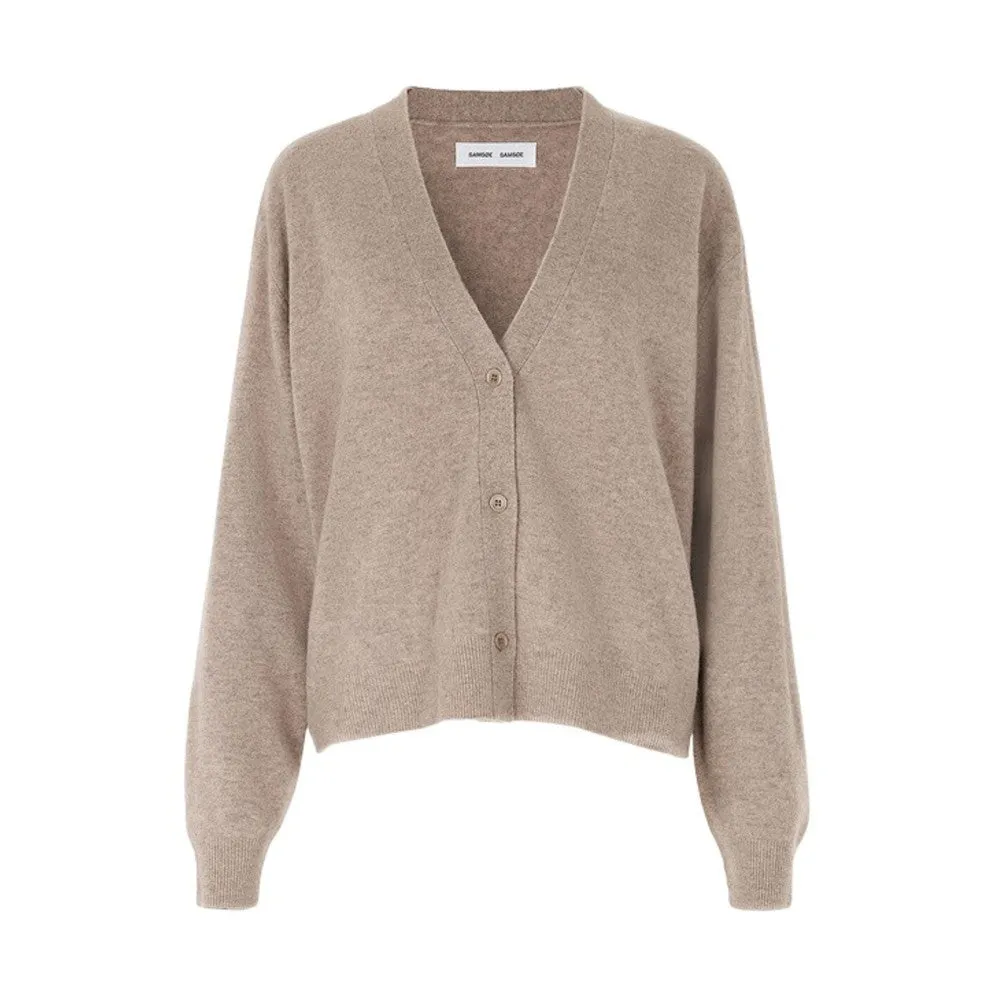 Amaris Short Cardigan - Khaki Mel.