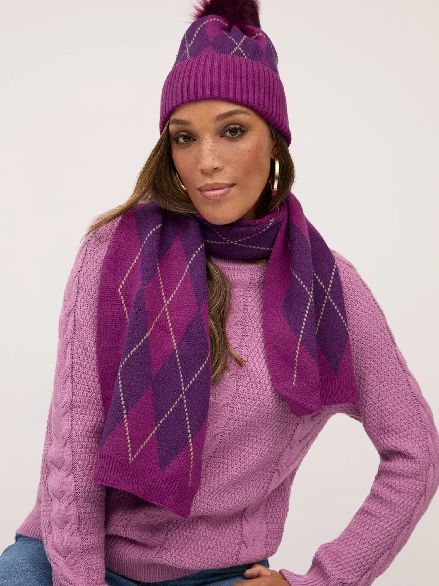 Argyle Knit Scarf