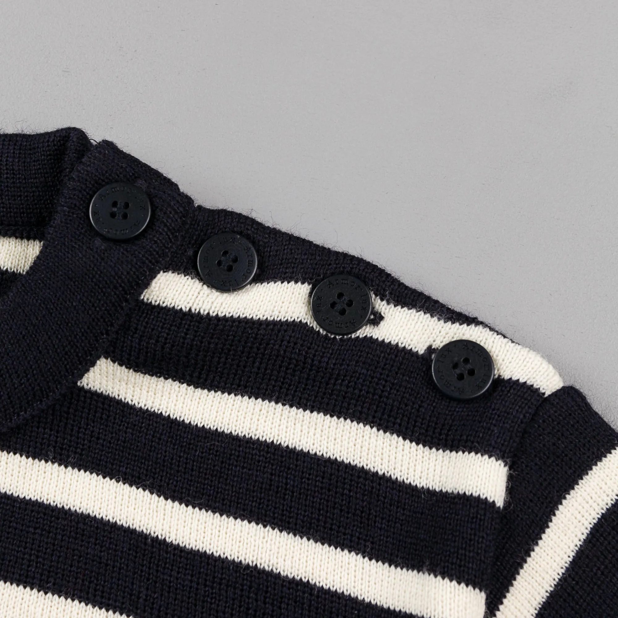 Armor Lux Stripe Knit Crewneck Sweatshirt - Navy / Nature