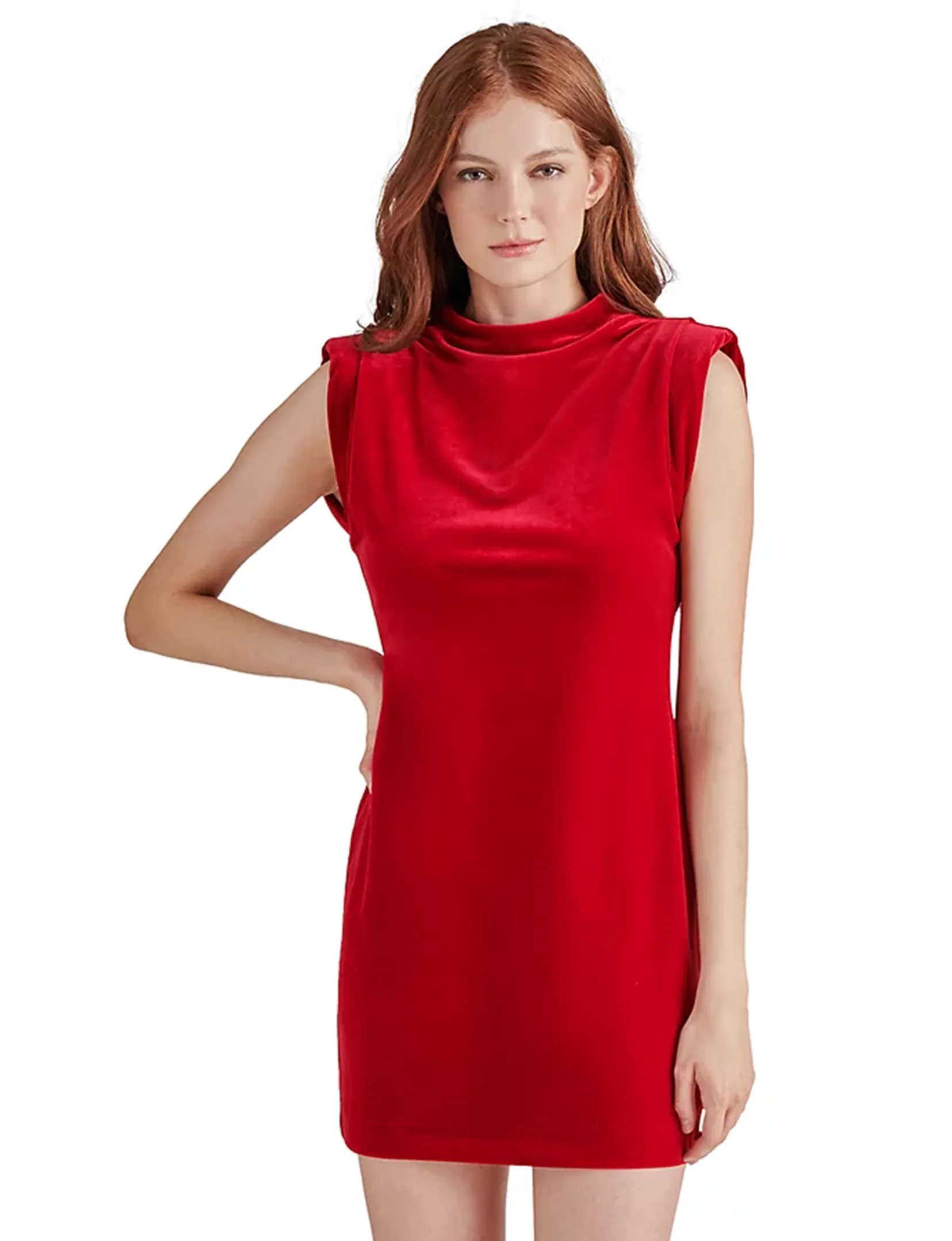 Astoria Velvet Dress, Red Velvet