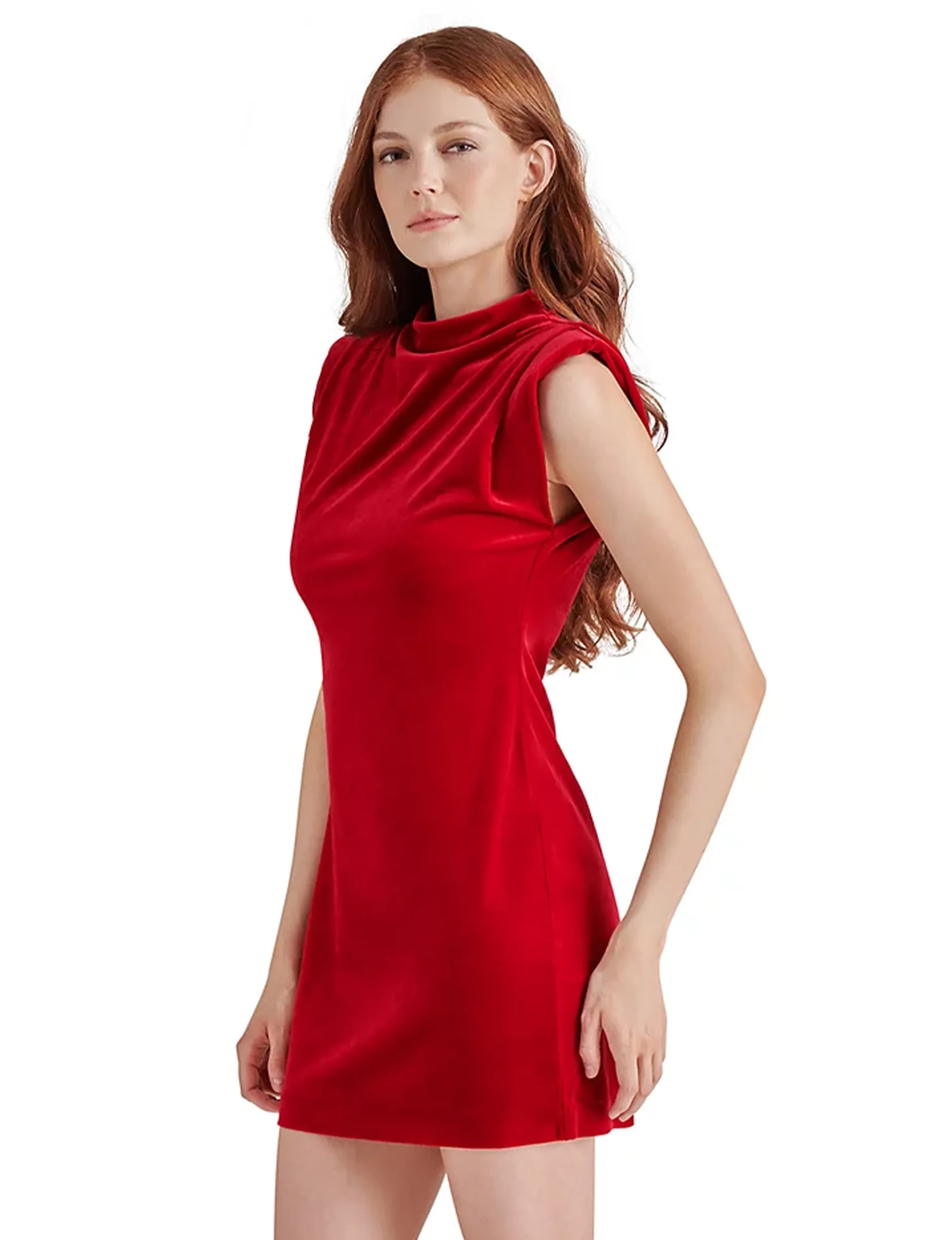 Astoria Velvet Dress, Red Velvet