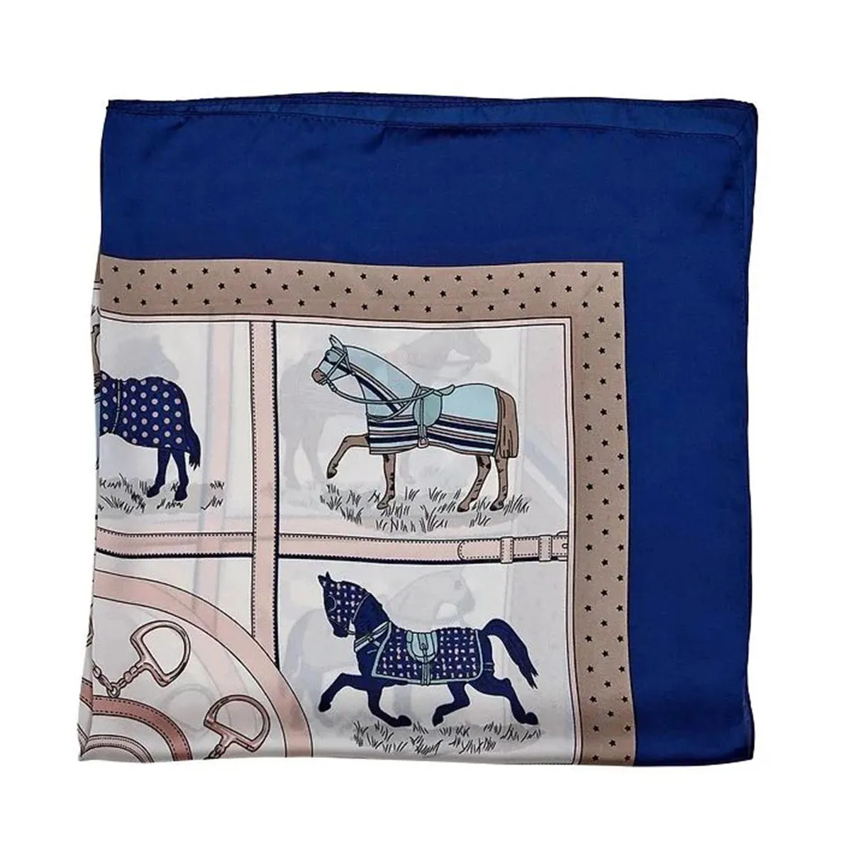 AWST Int'l Horses in Blankets Satin Scarf