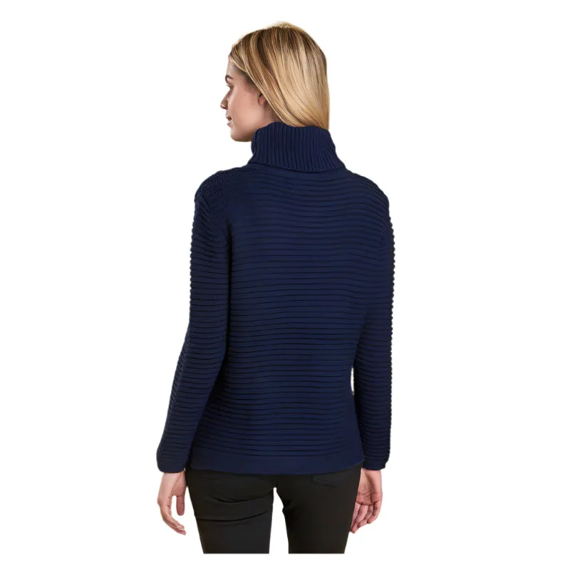 Barbour Ladies Alpaca Mix Court Roll Collar Knit Jumper - Navy