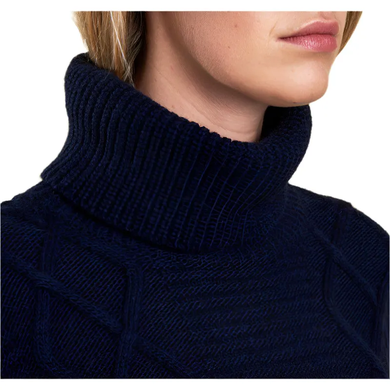 Barbour Ladies Alpaca Mix Court Roll Collar Knit Jumper - Navy