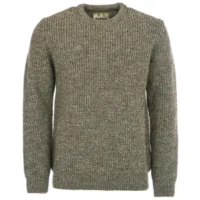 Barbour New Tyne Mens Crew Neck Jumper - Derby Tweed