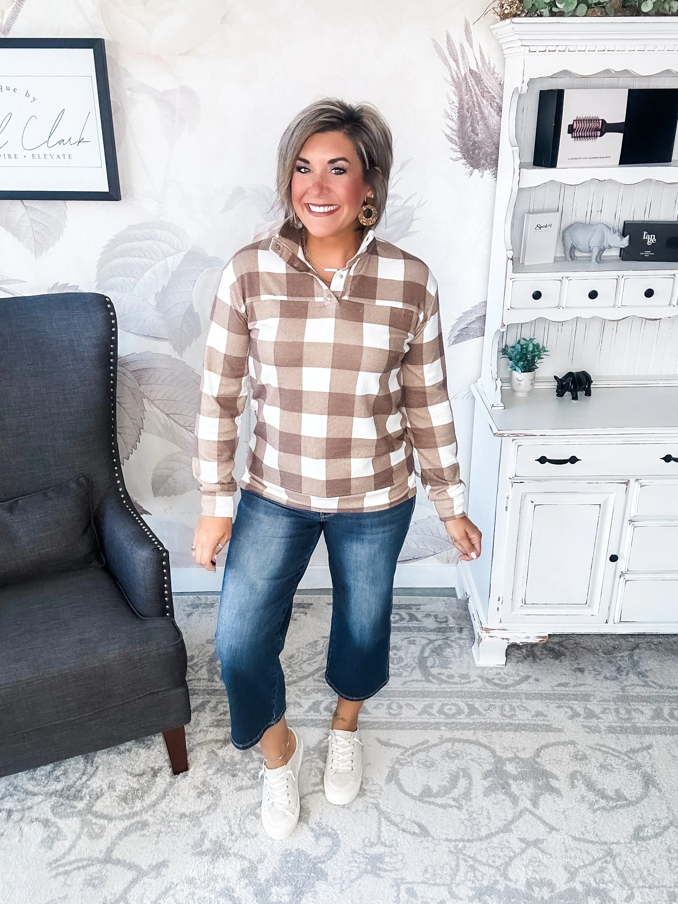 Be Free Plaid Pullover