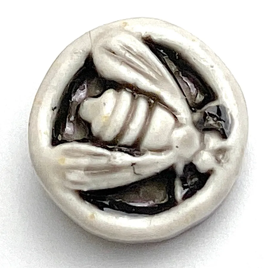 Bee Art Stone Button by Susan Clarke 1/2" #SC-1044