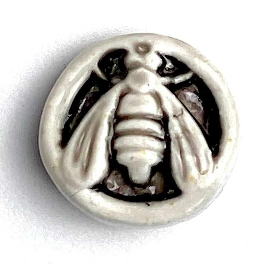 Bee Art Stone Button by Susan Clarke 1/2" #SC-1044