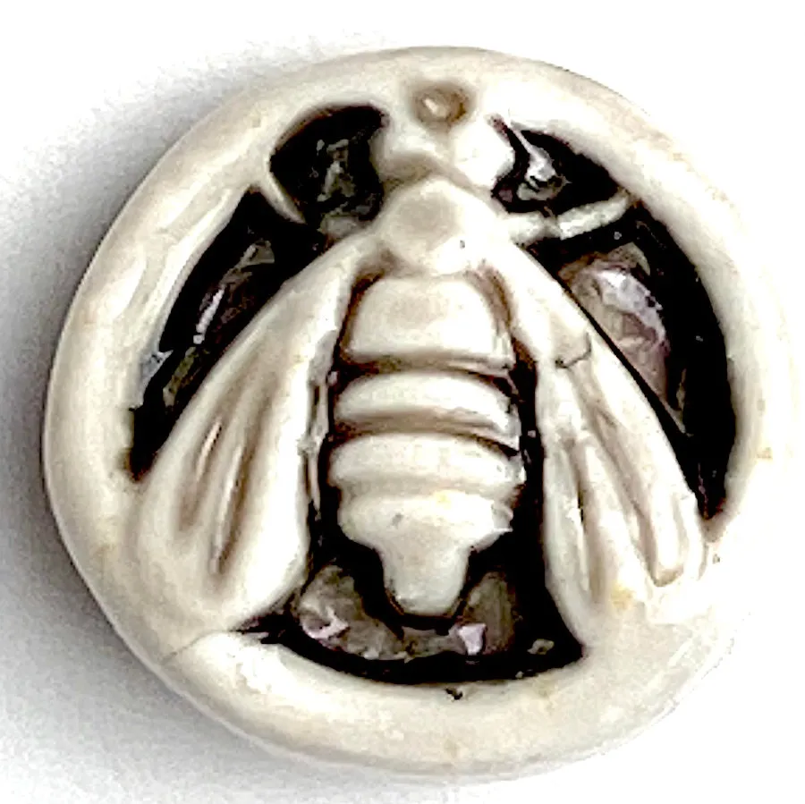 Bee Art Stone Button by Susan Clarke 1/2" #SC-1044