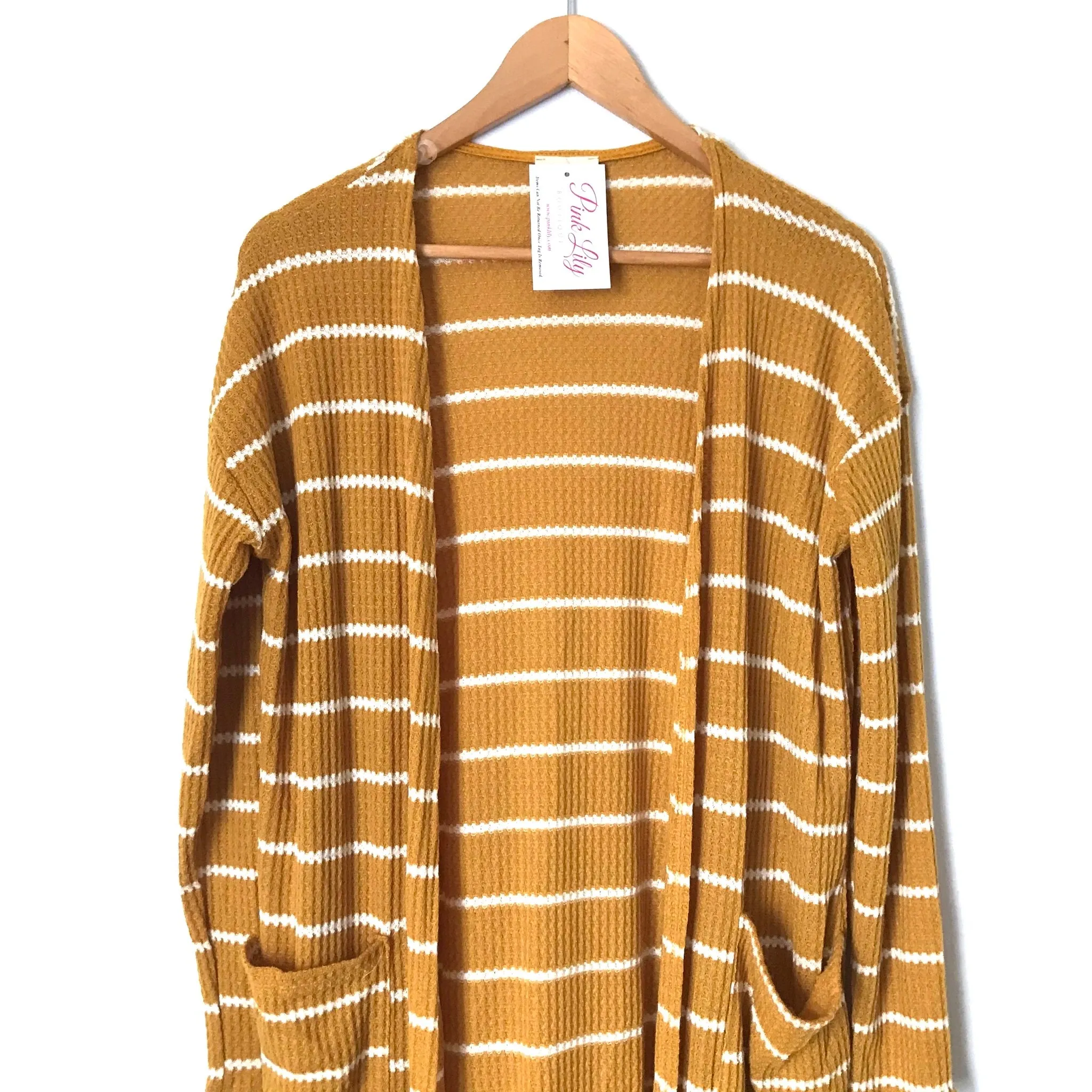 Bibi (Pink Lily) Mustard Striped Cardigan NWT- Size S