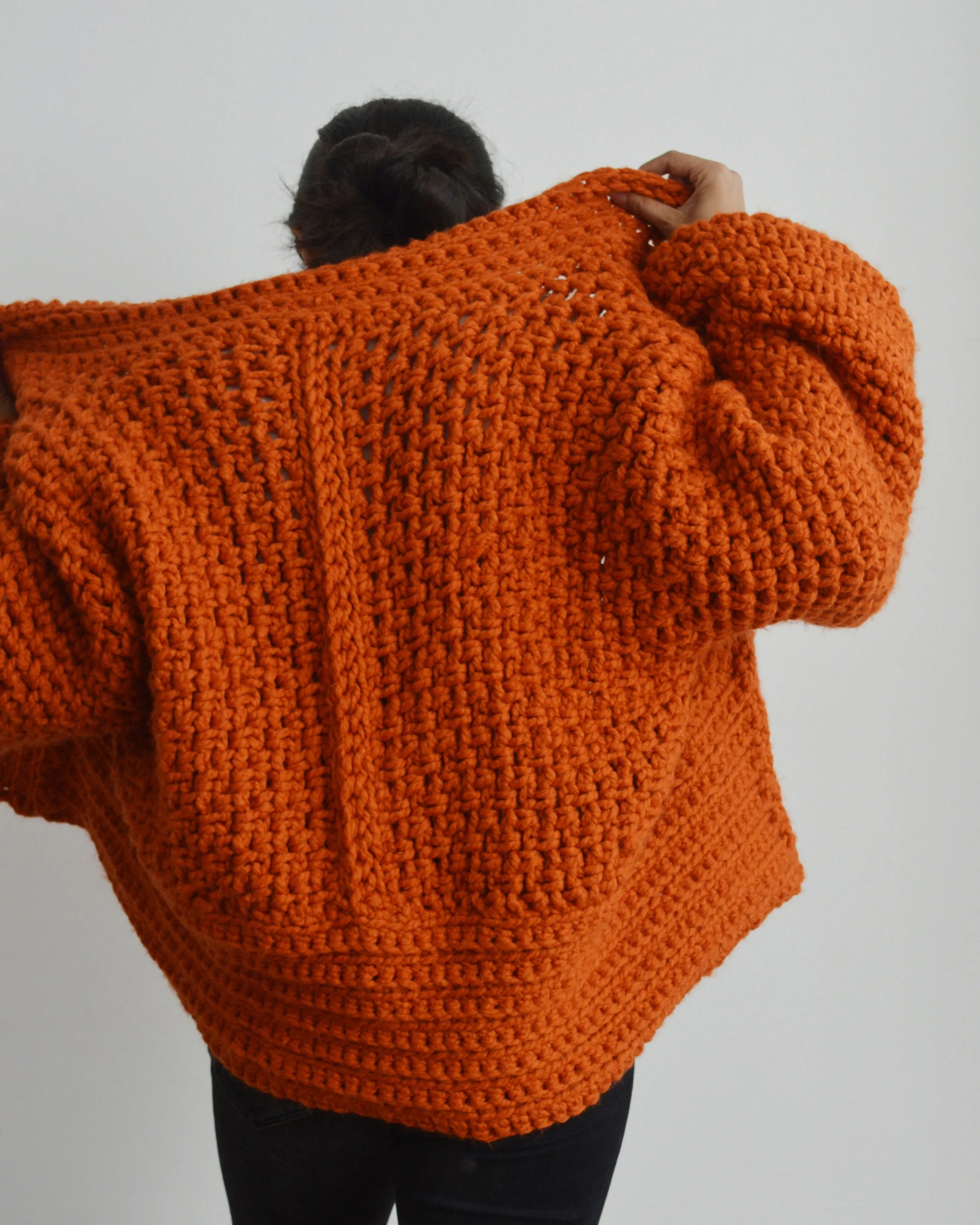 Big Orange Cardi - Downloadable Chunky Crochet Pattern