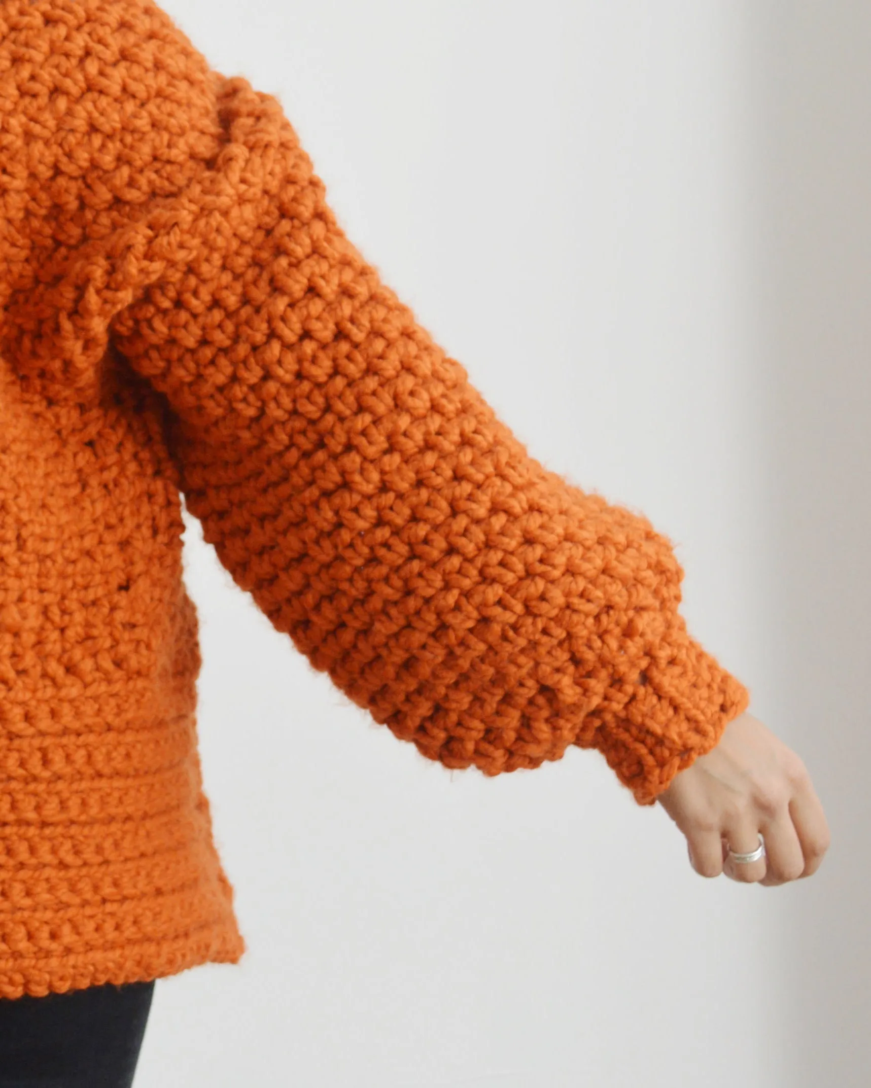 Big Orange Cardi - Downloadable Chunky Crochet Pattern