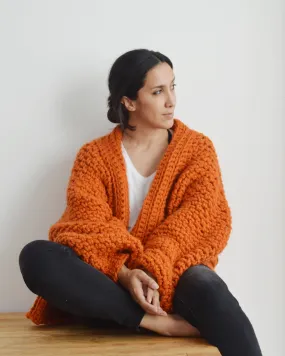 Big Orange Cardi - Downloadable Chunky Crochet Pattern