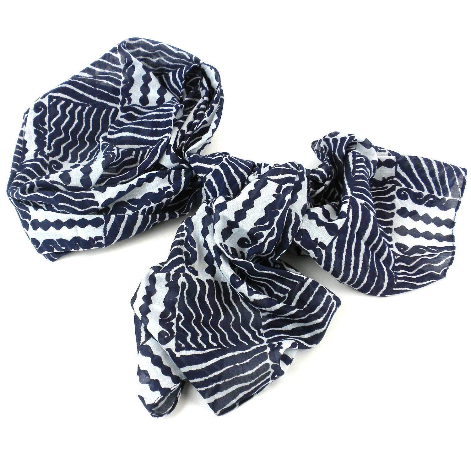 Black & White Geometric Cotton Scarf Asha Handicrafts