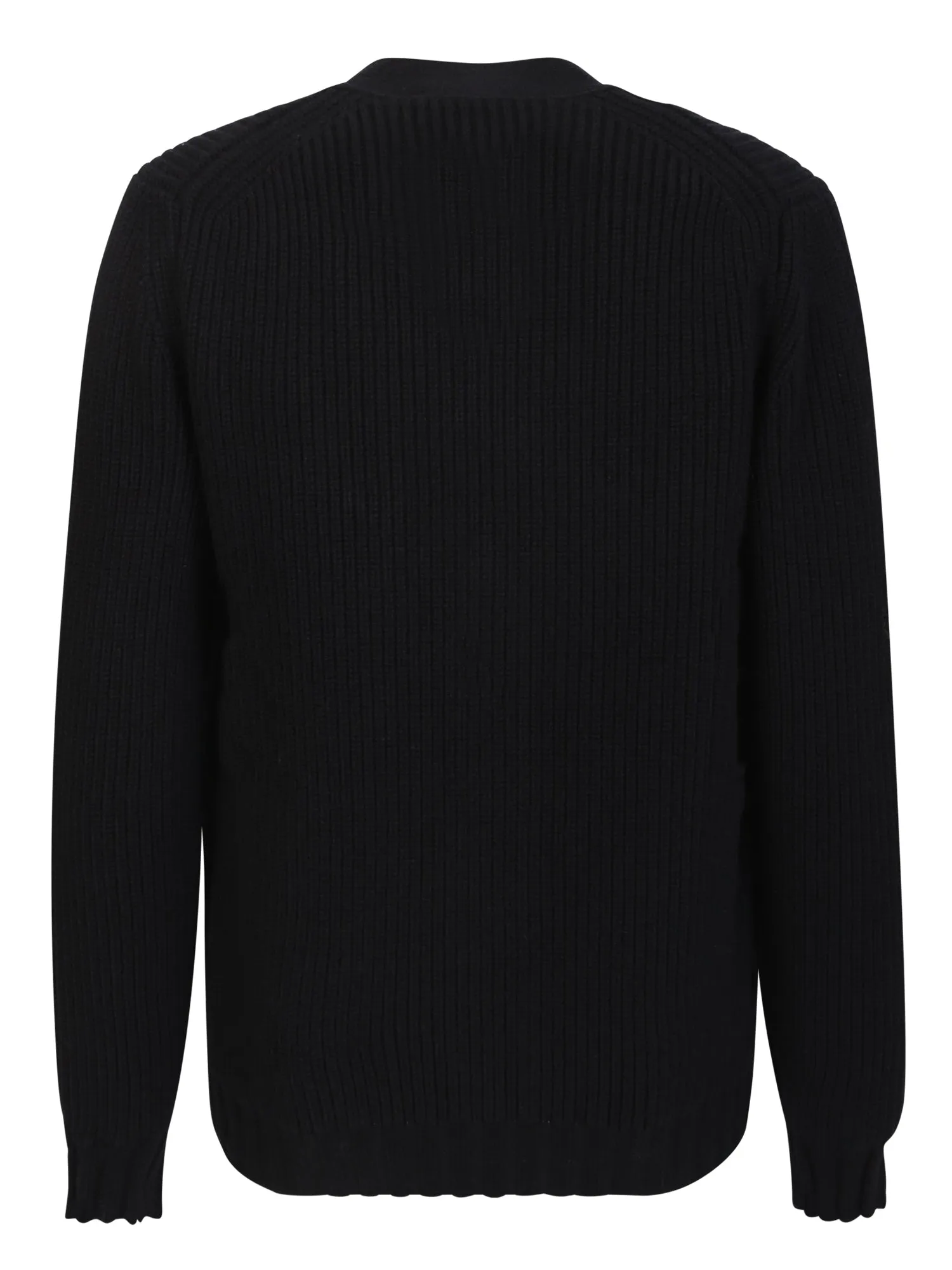 Black cashmere blend knitted cardigan