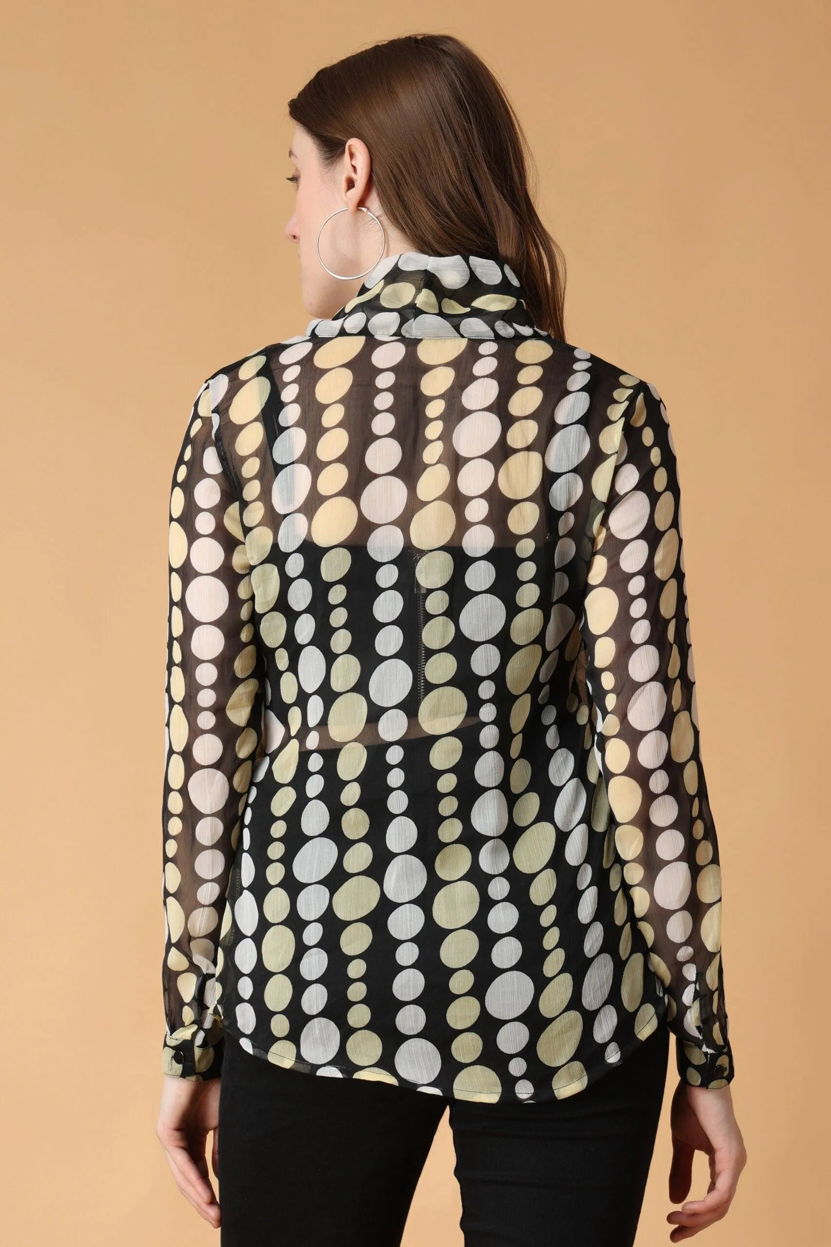 Black Dots Printed Top