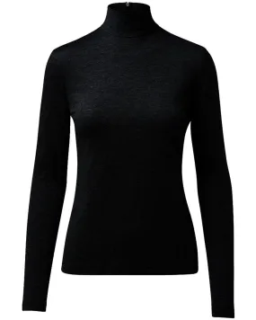 Black Modal Stretch Turtleneck