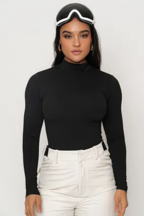 Black Turtleneck Long Sleeve Top