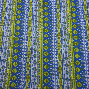 Blue and Green Glyph Cotton Scarf Asha Handicrafts