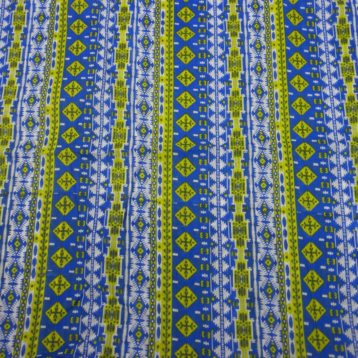 Blue and Green Glyph Cotton Scarf Asha Handicrafts