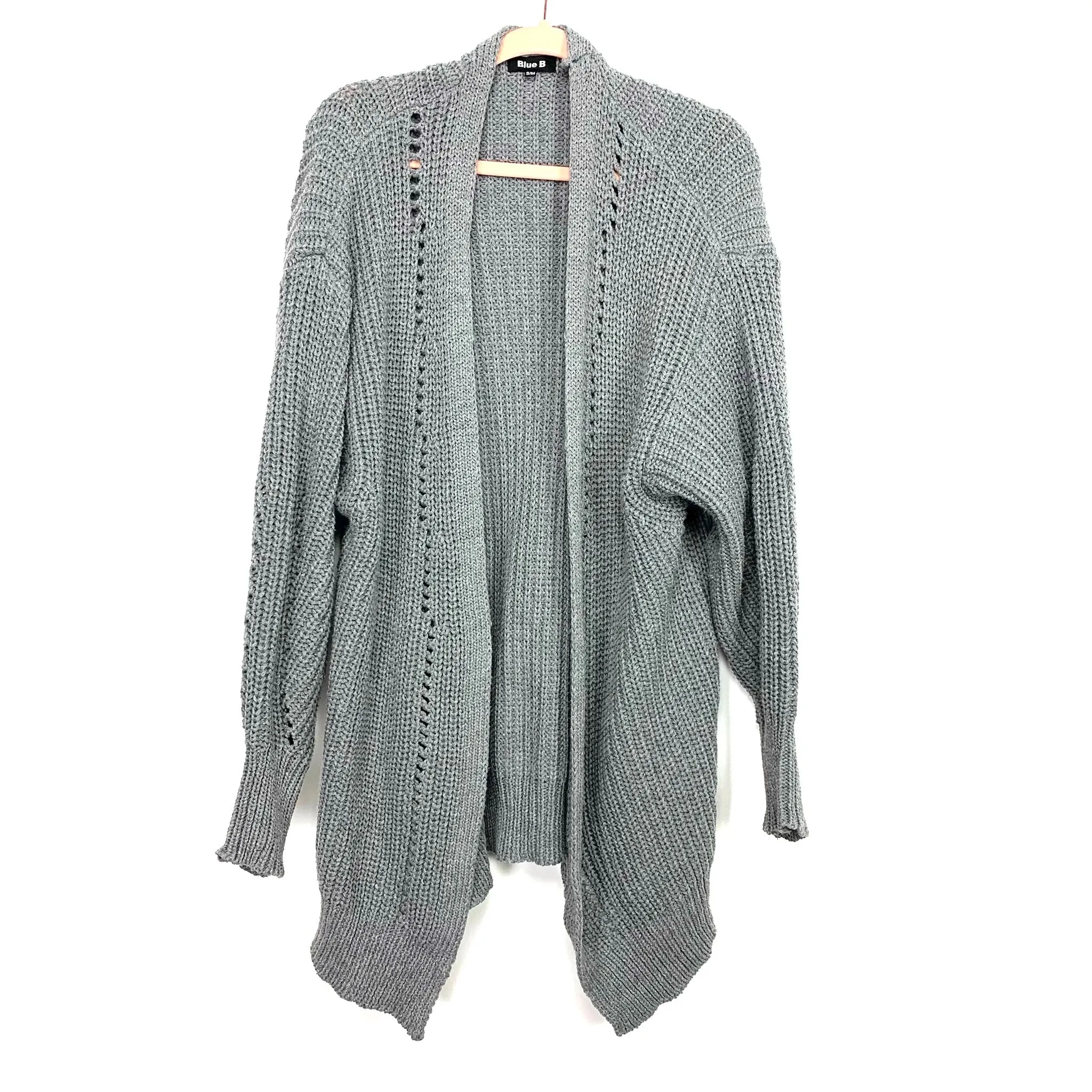 Blue B Grey Side Slit Sweater Cardigan- Size S/M