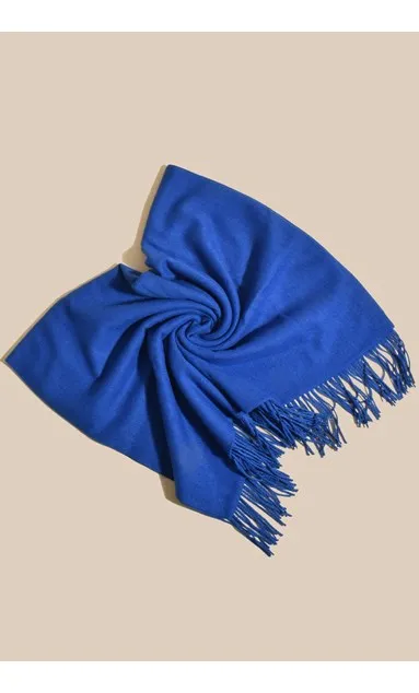 Blue Fringe Tassel Scarf