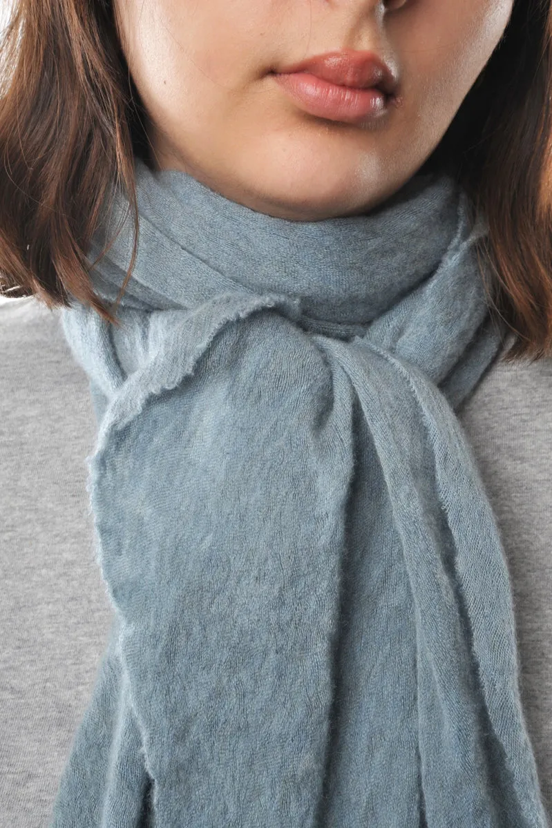 Blue Green Melange Knit Diamond Cashmere Scarf